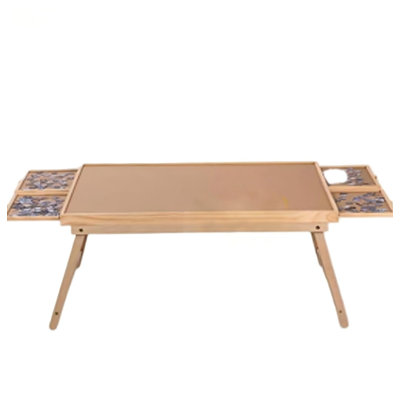 2 in 1 Jigsaw Puzzle Table with Folding Legs,With 4 Drawers and cover,Wooden Color
