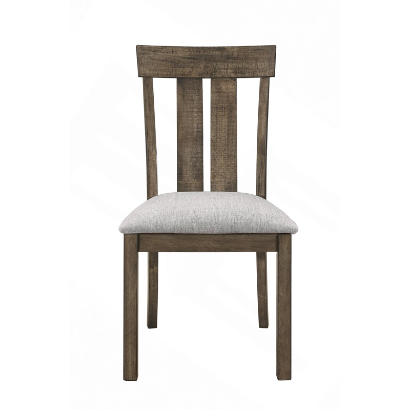 Chaise de salle à manger 2 pièces en tissu de chêne brun