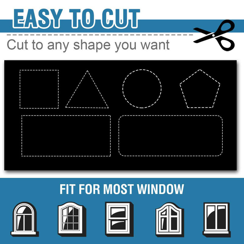 Portable Blackout Curtains for Bedroom, 100% Blackout Blind Curtain for Window No Drill Blackout Roller Shades with Thermal Insulated for Living Room Cut to Any Size