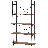 63" Tall  5-Tier Rustic Brown Industrial Metal Bookshelf Unit For Living Room, Office & Kitchen