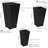 Assorted Square Black Polyrattan Outdoor Basket Planter with Liner 3-Count