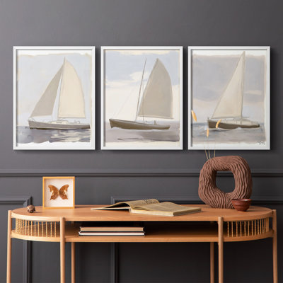 Série Sea and Shore - Ensemble de 3 estampes numériques - Prêt à accrocher