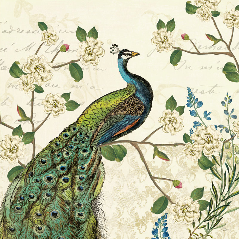 Peacock Arbor I Ivory Sq, H 30 po x l 30 po x P 1,25 po