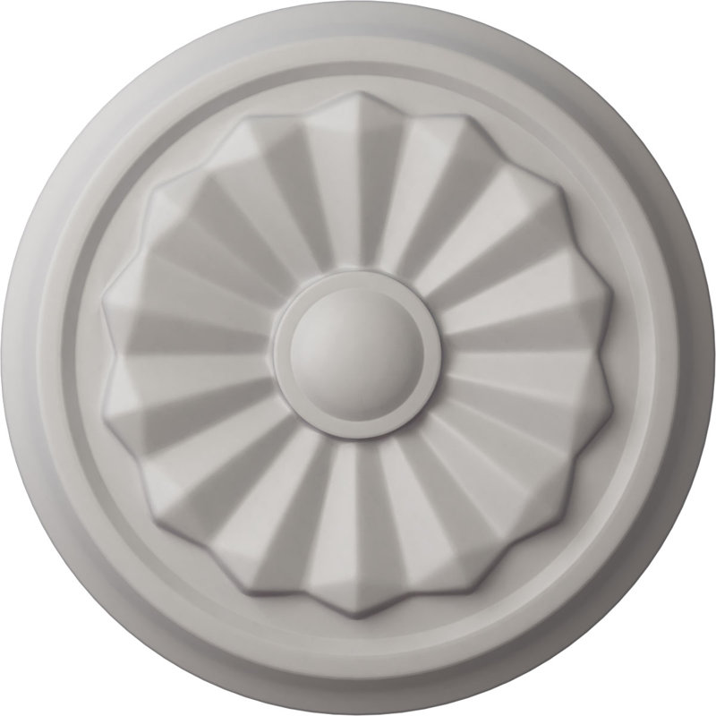 Médaillon de plafond Endurathane Olivia, 7 7/8 po x P 1 1/8 po (convient aux auvents jusqu'à 3 1/2 po), Blanc ultra pur
