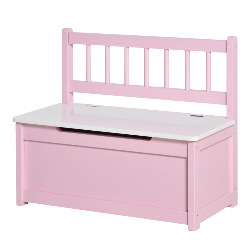 Banc de rangement pour tout-petits Qanda, Rose