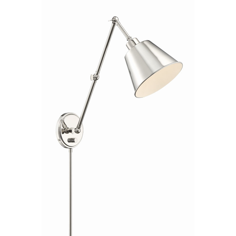Lampe à bras pivotant à 1 lumière Allianah, Nickel