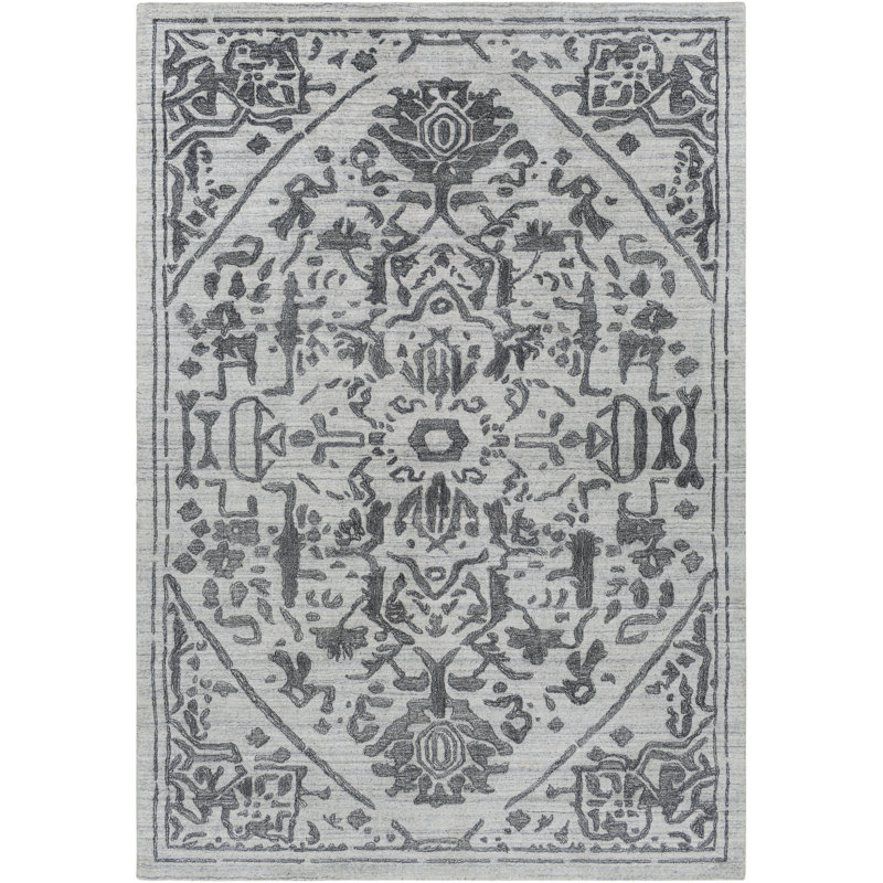 Malonne Viscose Oriental Indoor Rug, Rectangle 4' x 6'