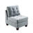 2Pc Modular In Gray Linen-Like Fabric With Wood Chair Board - Corner & Armless Chairs Frame