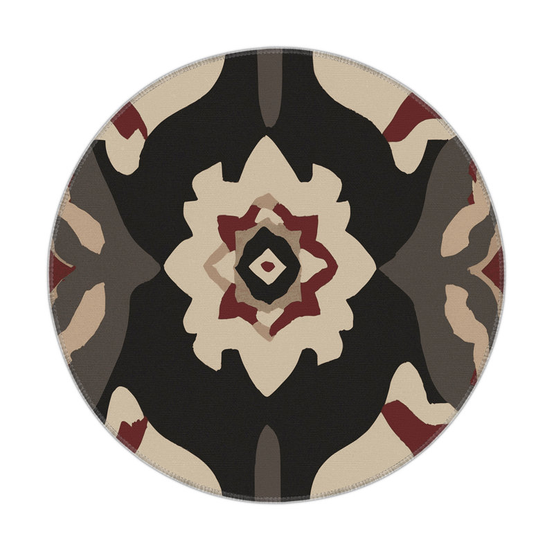Chronicle Crest Indoor And Outdoor Area Rug, Round 5'
