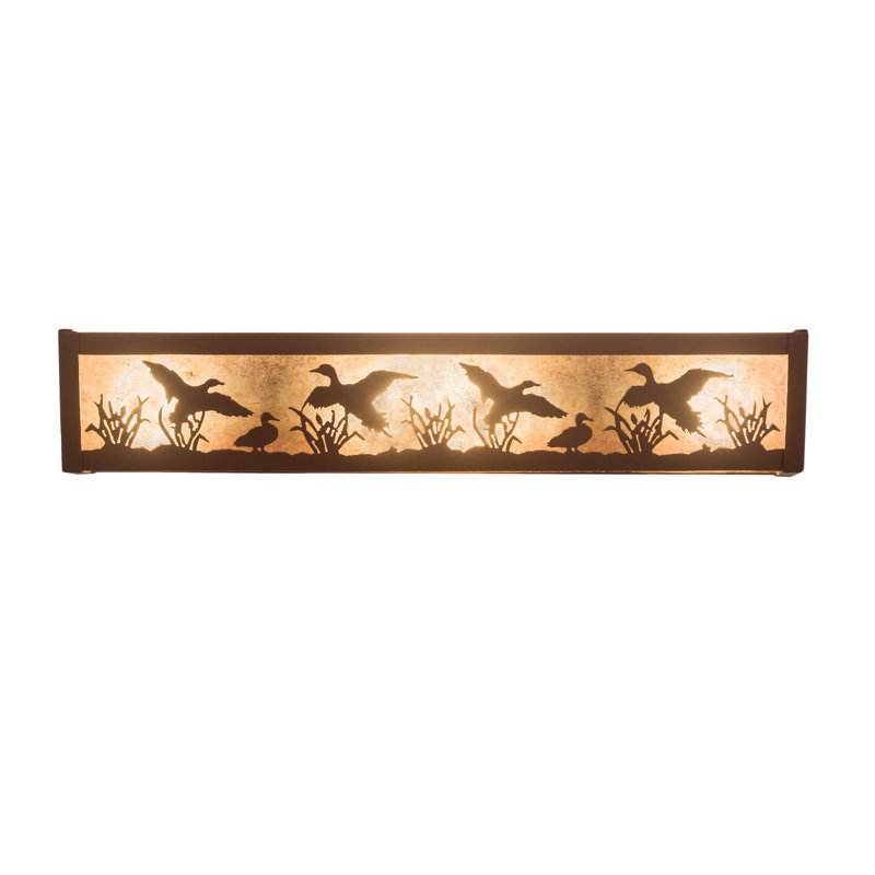 Rustic Lodge 4 - Light Bath Bar, GU24/Twist and Lock, Silver, Rust