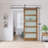 Brown Glass Manufactured Wood Barn Door with Installation Hardware Kit-93478693