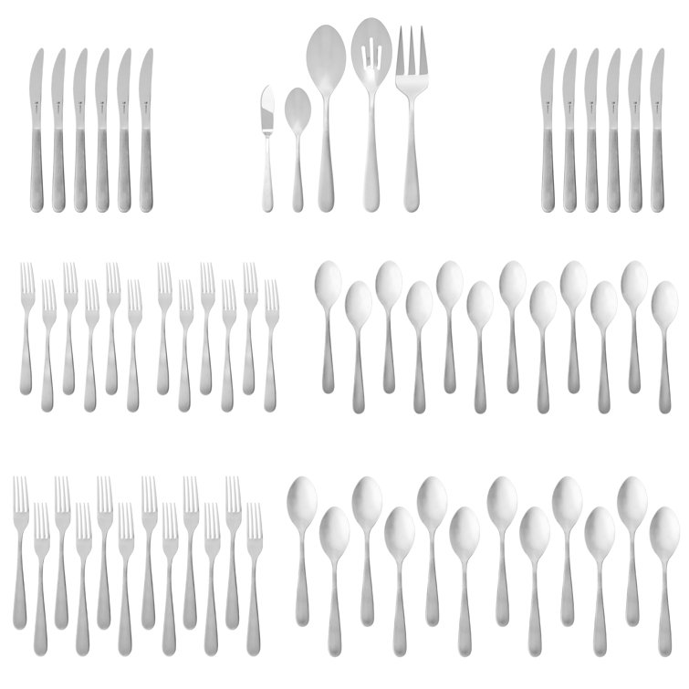 J.A. Henckels International Alcea 65-Piece Flatware Set, Silver