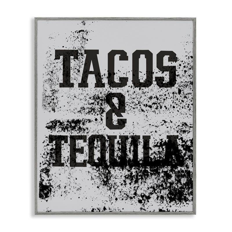  Tacos et téquila avec éclaboussures, art de la giclée encadrée par Jessica Weifle, H 20 po x l 16 po