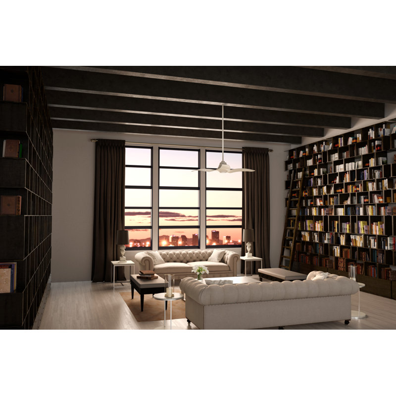 Porcelain White 60" Arwen 3-Blade Ceiling Fan with LED Light and Remote