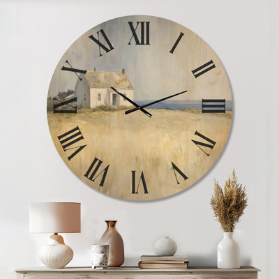 Horloge murale décorative Salt Grass Homestead - Style côtier, imprimé sur bois