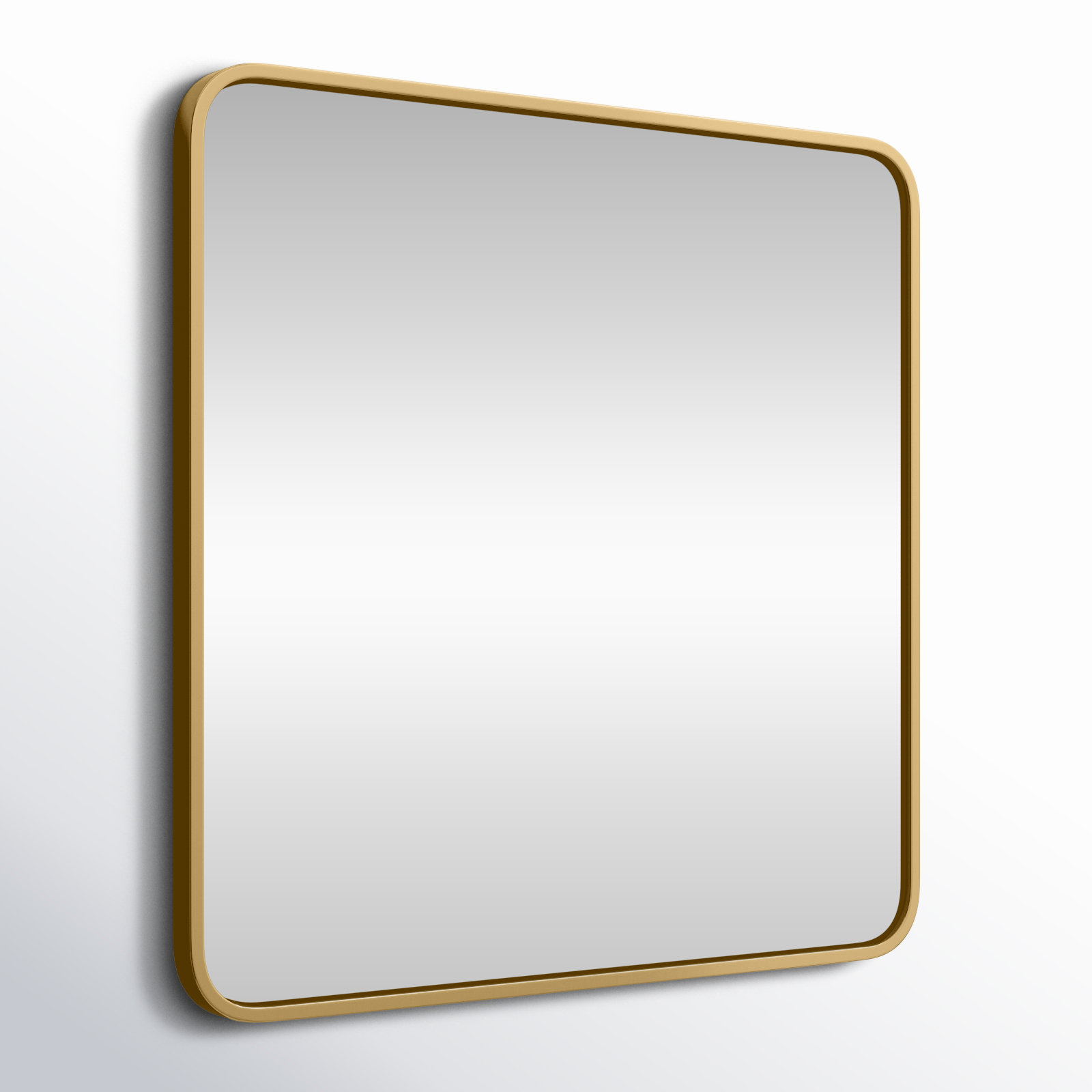 Metal Square Wall Mirror, Brass, 24"  x 24" 