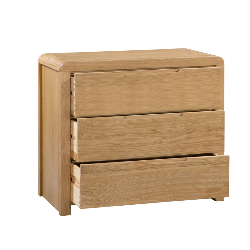 Bruner Solid Wood 85cm W 3 - Drawer Chest of Drawers