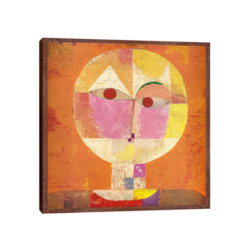 Senecio by Paul Klee - Floater Frame Painting on Canvas, 66.04 cm H x 66.04 cm W, Brown Framed