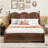 Queen Size Platform Bed With with 2 Big Drawers, Twin XL Size Trundle-108778362