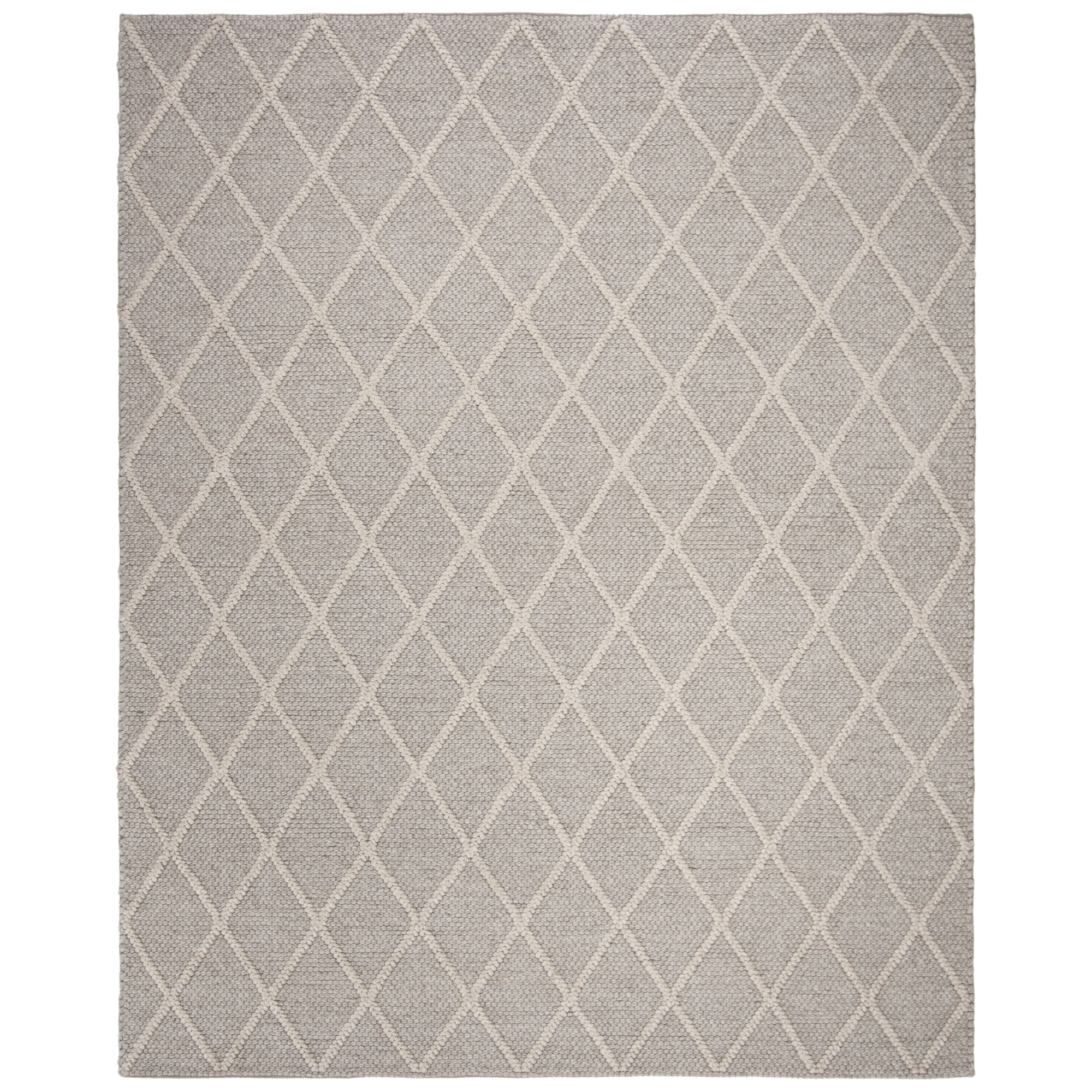 Russo Geometric Handmade Flatweave Gray Area Rug, Rectangle 8' x 10'