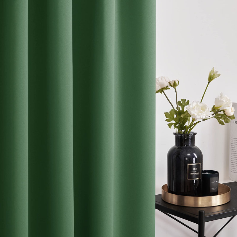 Harue Curtain Pair, 52" W x 54" L, Dark Forest