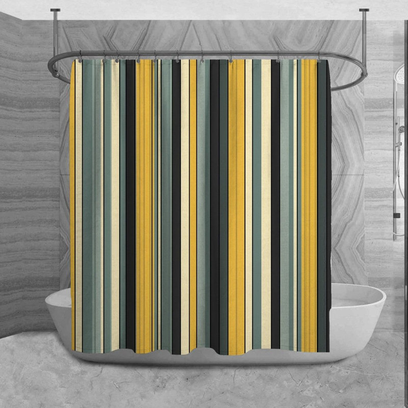 Otokar Striped Shower Curtain, 73" H x 70" W