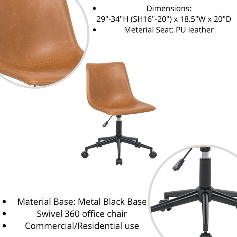 Chaise de travail Lagho - Chaise de bureau rembourrée moderne - Siège durable et facile à nettoyer