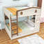 Lit superposé en bois avec tablettes de rangement et lit gigogne-2103496372-2103496370