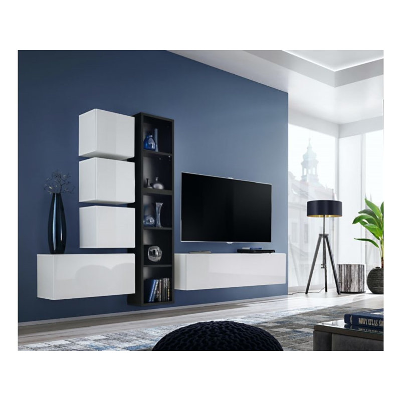 Apsana Unfinished Floating Entertainment Centre for TVs up to 60", White/Black