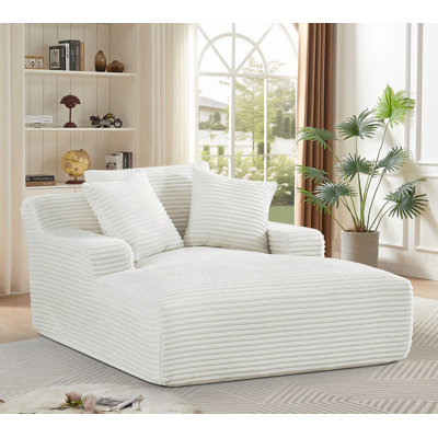 Chaise longue en velours côtelé doux, canapé confortable avec rembourrage en mousse, canapé-lit confortable pour le salon, la chambre à coucher, aucun assemblage requis