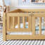 Lit double pleine grandeur pour enfant avec garde-corps de sécurité et porte amovible, pin naturel et contreplaqué-668279503-668279497