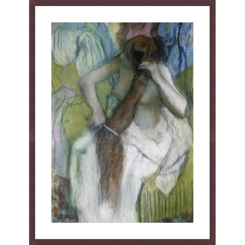 «Woman Combing Her Hair» par Edgar Degas, impression giclée encadrée, H 41,5 po x l 31,58 po