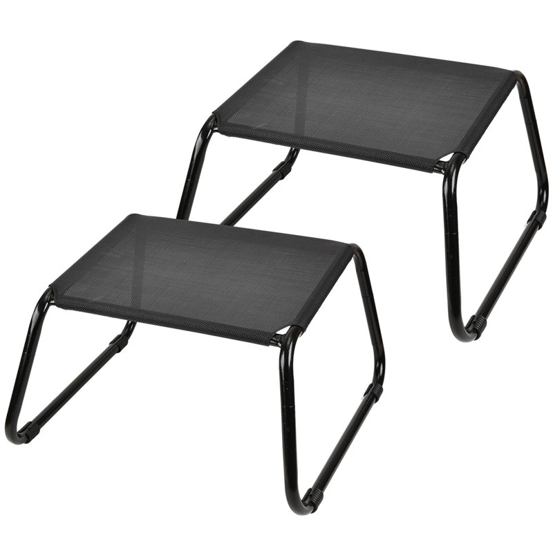 Repose-pieds d'extérieur pour repose-pieds de patio, Noir