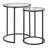 Round Metal Nesting End Table Set of 2 with Glass Top-105624567
