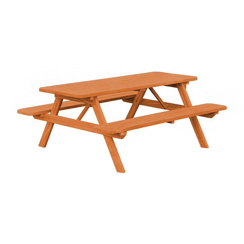 Omarion 6 - Person Wood Patio Dining Set with Rectangular Table, Cedar Stain