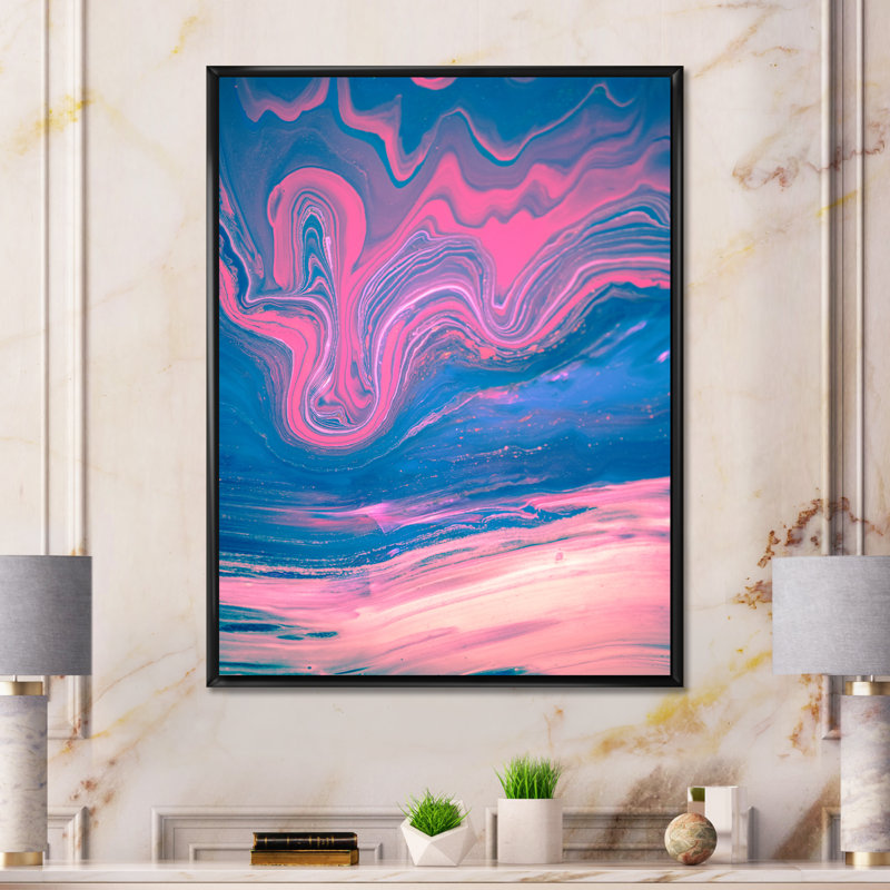 Art mural moderne sur toile luxueuse, H 32 po x l 16 po x P 1 po, Cadre flottant noir