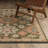 Tincie Bohemian Tribal Medallion Green / Terracotta Wool Blend Area Rug-1710433988