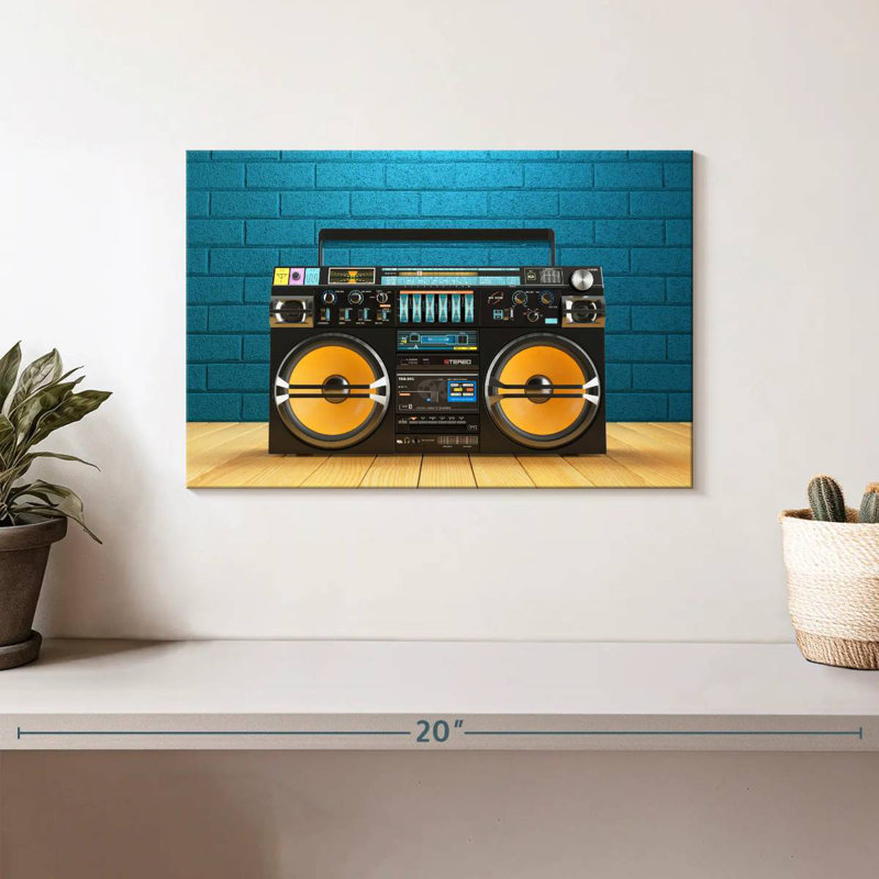 Abarca Boombox Player, H 8 po x l 12 po