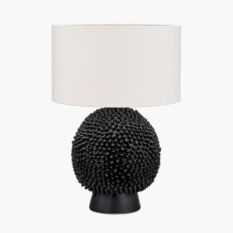 Ceramic Table Lamp, 21.26" H x 13.78" W x 13.78" D, Black, White