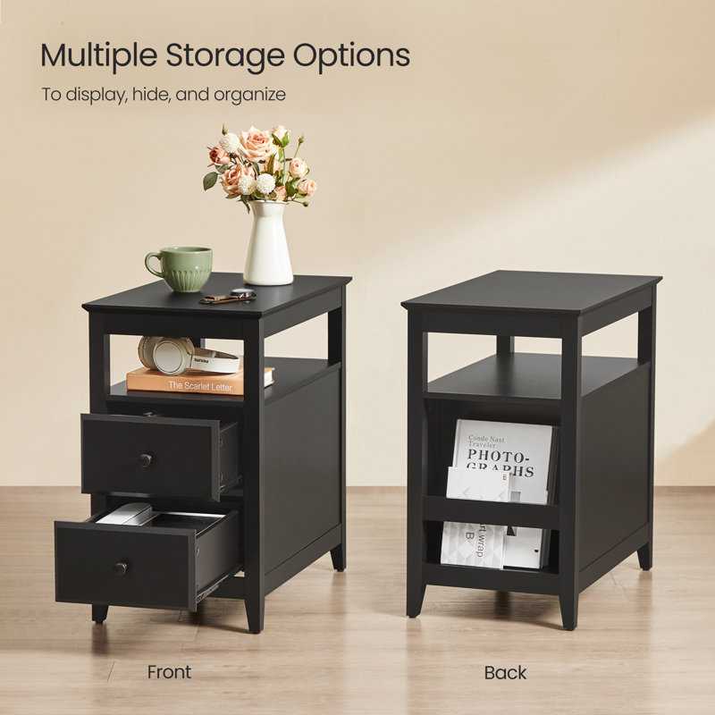 Andru 2 - Drawer End Table, Black