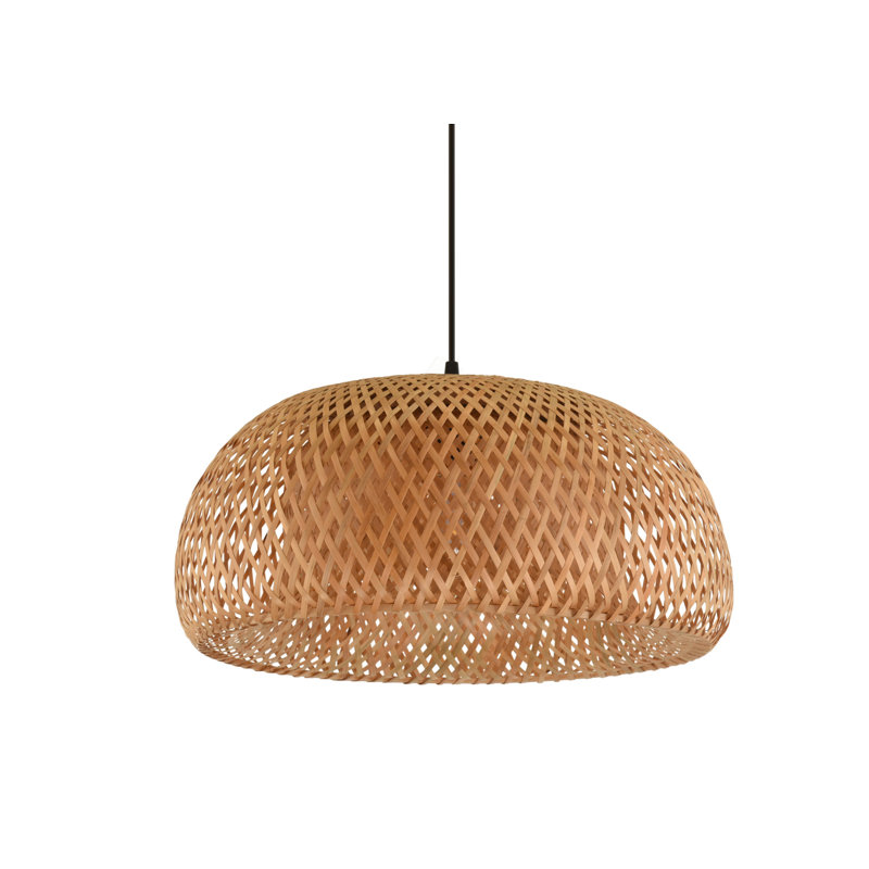 Luminaire suspendu géométrique à 1 lumière avec accents en bois Rossana