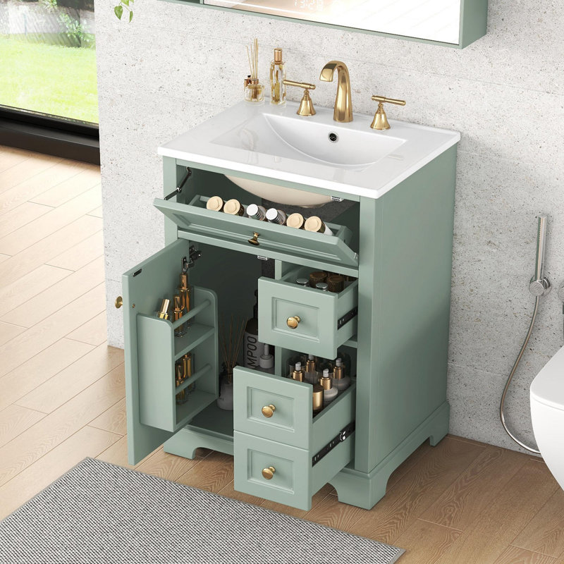 Armoire de salle de bain en céramique de pin