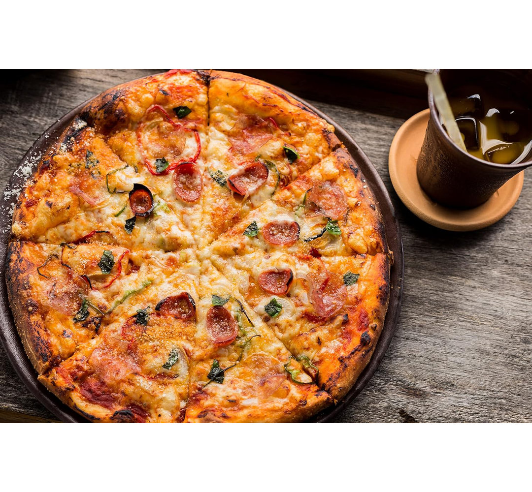 Kitcheneur 2-Pack Large Perforated 33.5cm Pizza Oven Tray – Pizza Baking Tray for Oven with Holes – Non Stick Pizza Tray – Multi-Pack Pizza Trays are