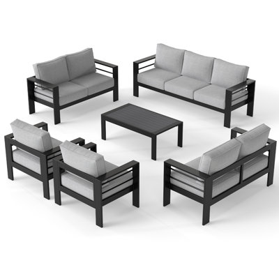 Aluminum 9-Person Outdoor Conversation Sets
