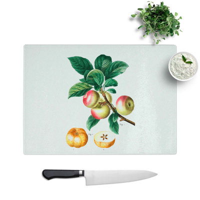 Tempered Glass Apple Tree Branch Chopping Board
