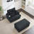 Comfortable Spring Armchair and Ottoman Set with Cup Holder and Corduroy-898069722