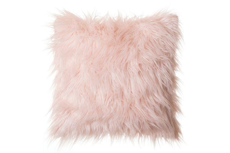 Faux Fur Throw Blanket, Mongolian Long Hair Pink 