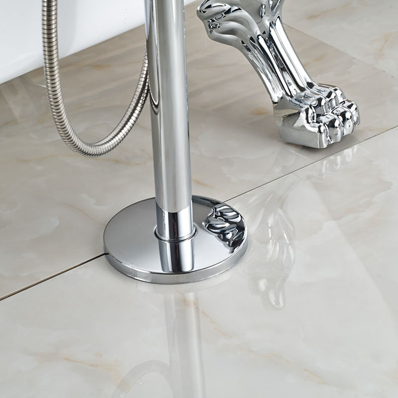 Garniture de robinet de baignoire autoportante à fixation sur plateau avec douche à main