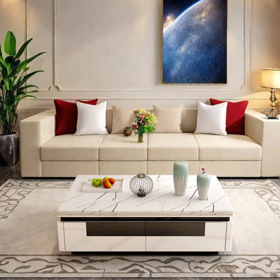 Modern minimalist marble coffee table