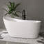 Baignoire autoportante moderne en acrylique Fslefay de 150 cm (59 po) avec trop-plein et bonde centrale pour salle de bain